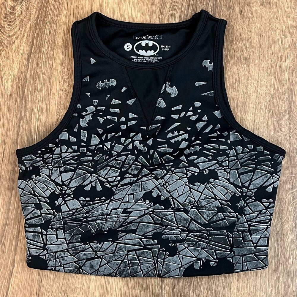 DC by Her Universe Batman Black Sports Bra Workout Sz S